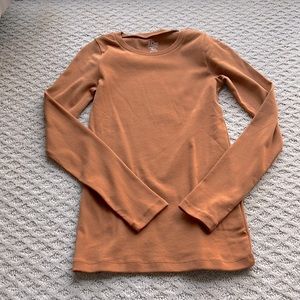 J. Crew perfect fit knit goods long sleeve mustard tee S